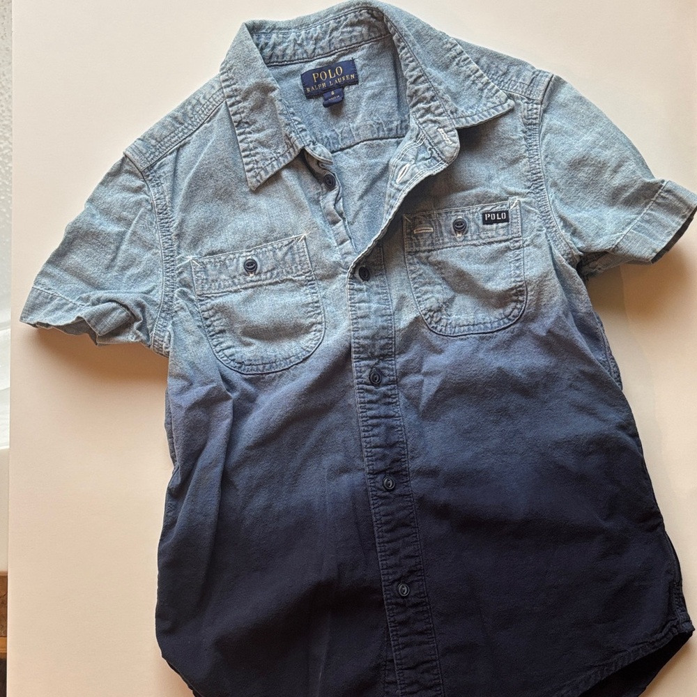 Polo Boys Blue Ombre Shirt Size 6